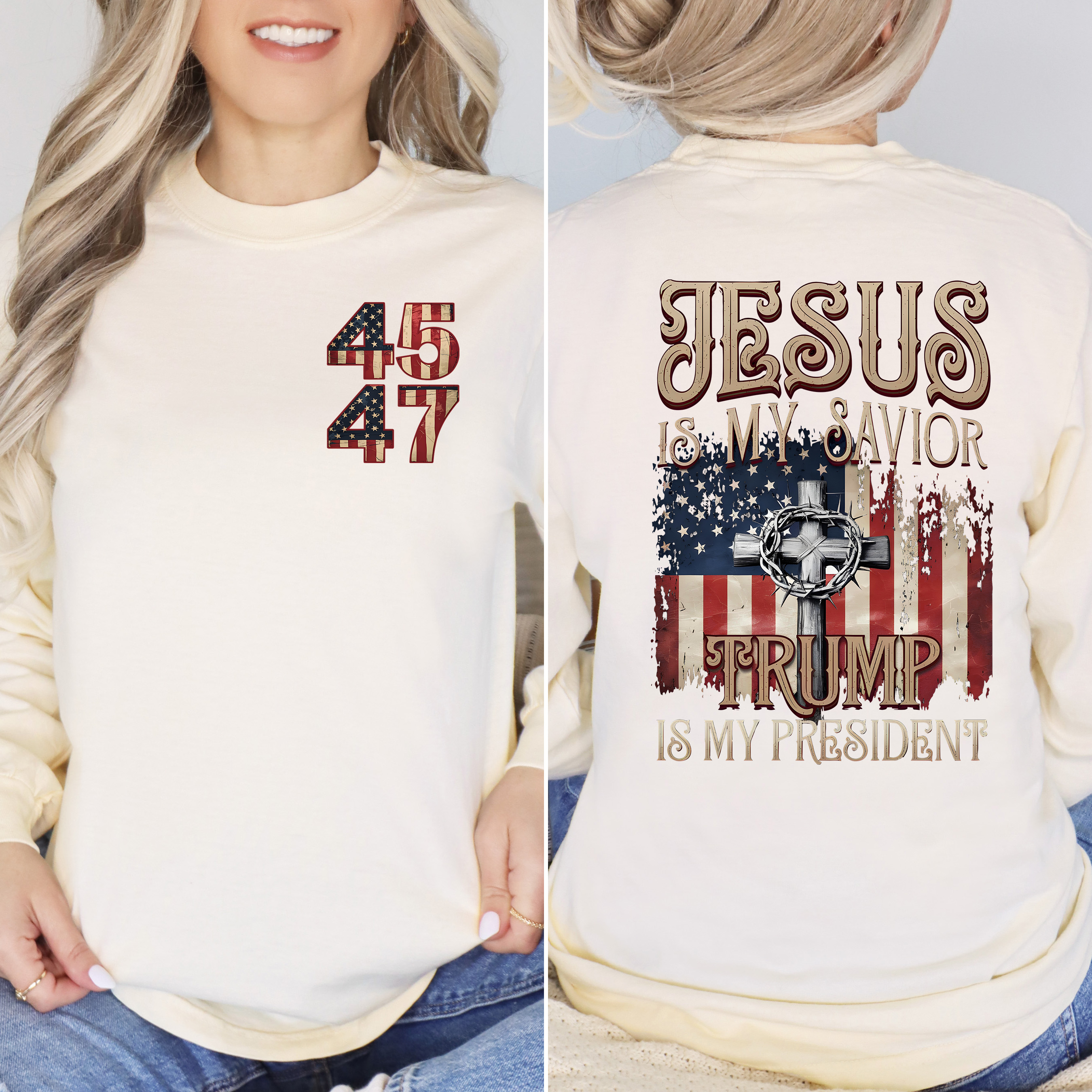 Jesus Is My Savior Trump Is My President Vintage