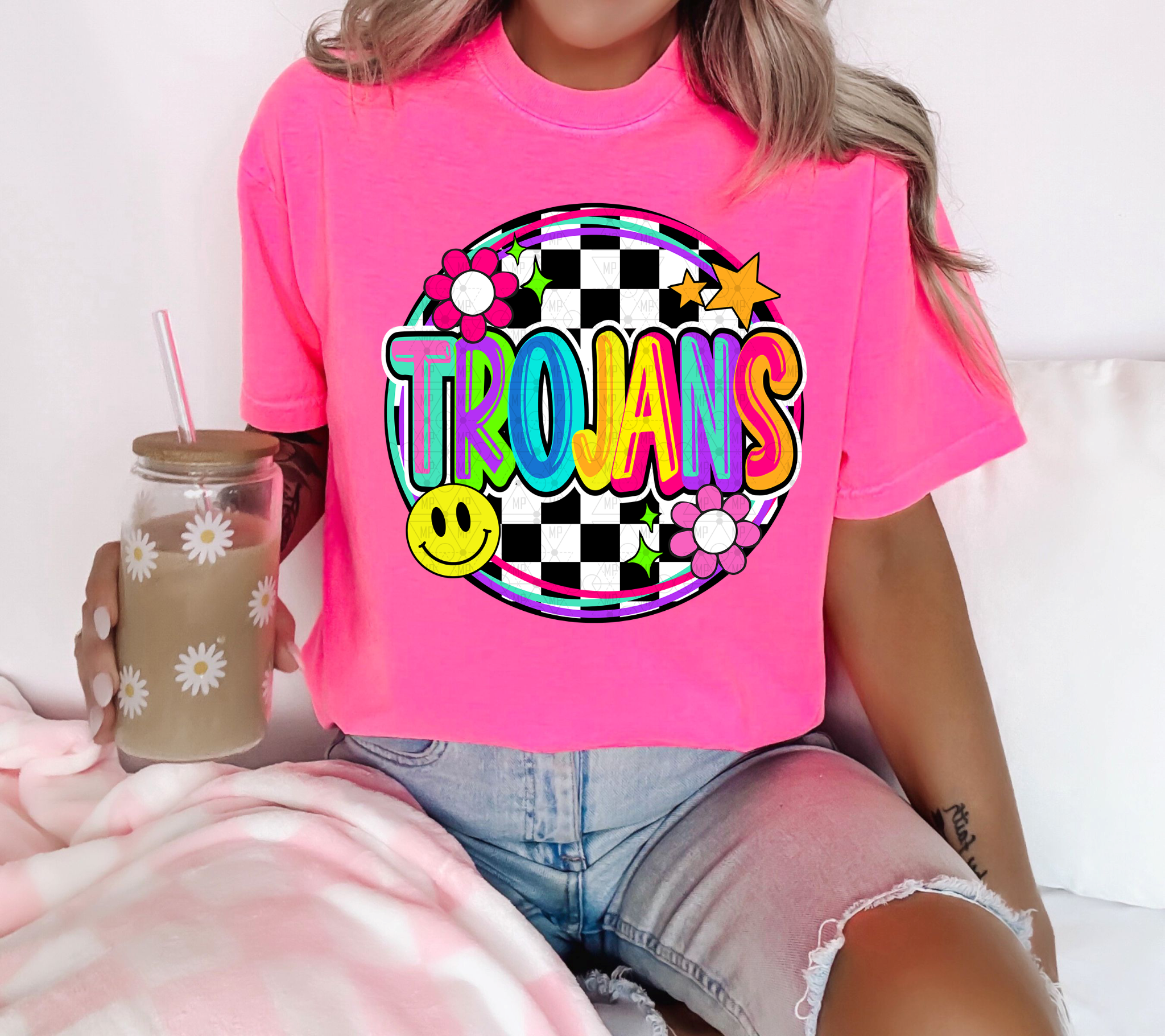 Cute Checkered Trojans Circle