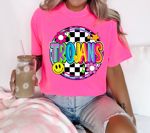 Load image 1 in gallery view. Cute Checkered Trojans Circle