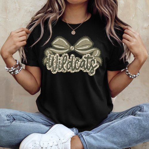 Load image 1 in gallery view. Camo Wildcats with Bow