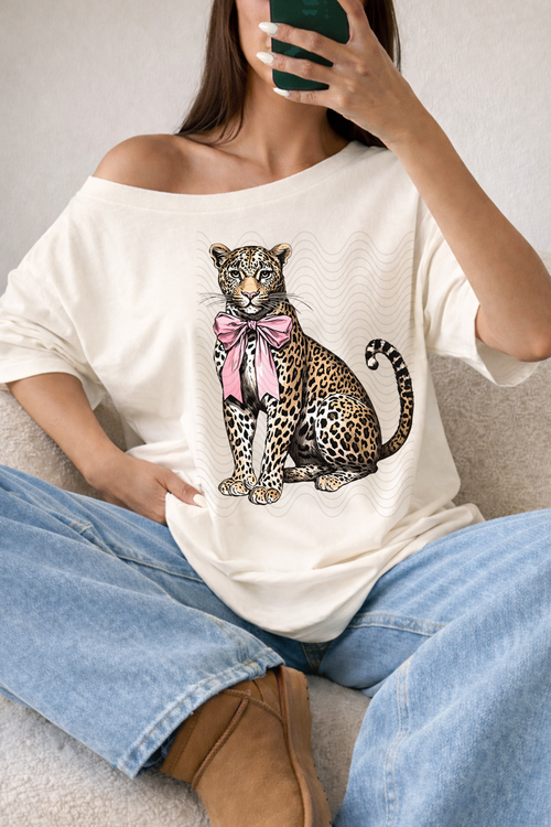 Load image 1 in gallery view. Sassy Cheetah with Bow