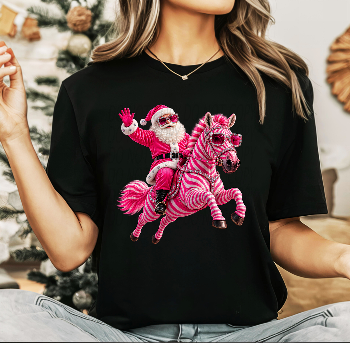 Pink Santa and Zebra
