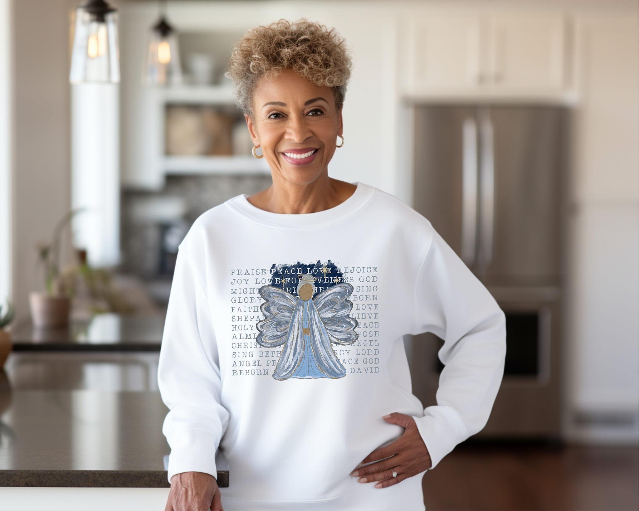 Praise Peace Love Hand Painted Angel