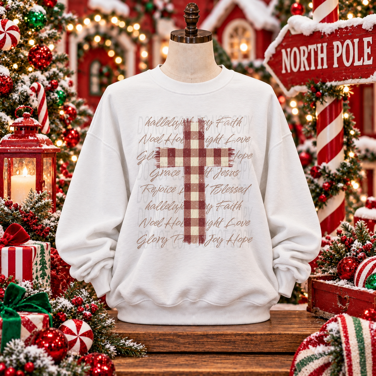 Christmas Plaid Cross