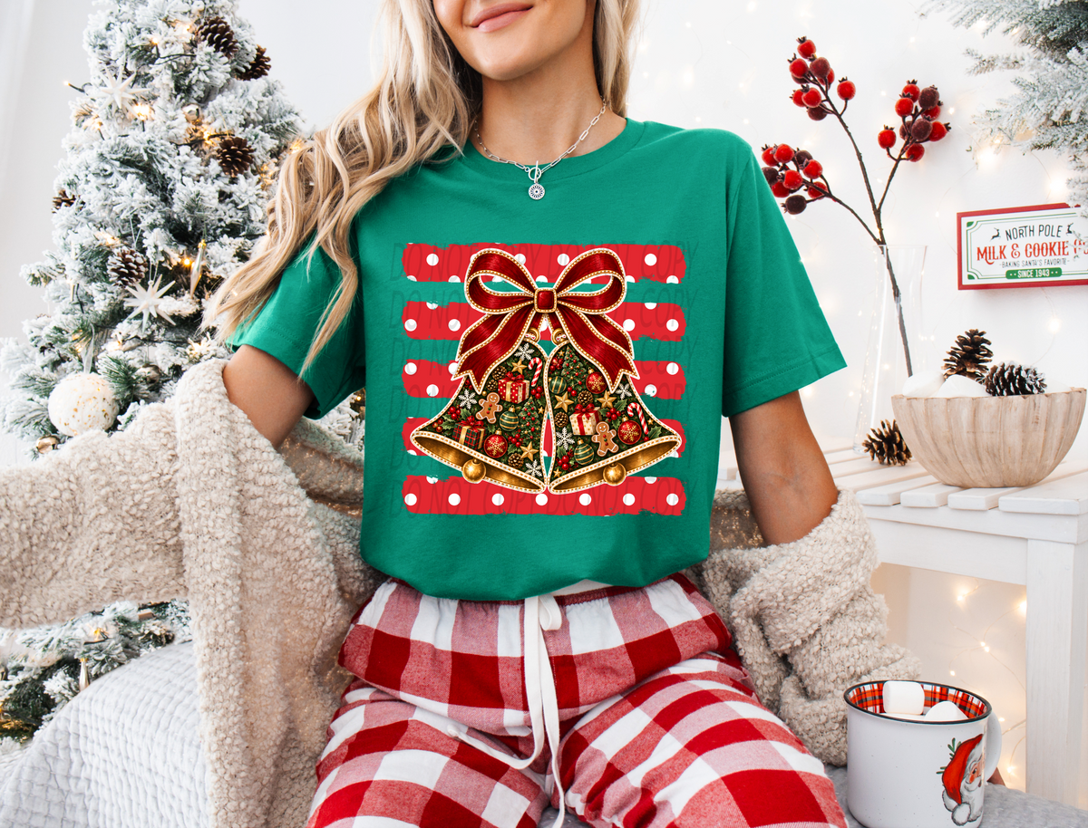 Christmas Bells with Polka Dot Stripes
