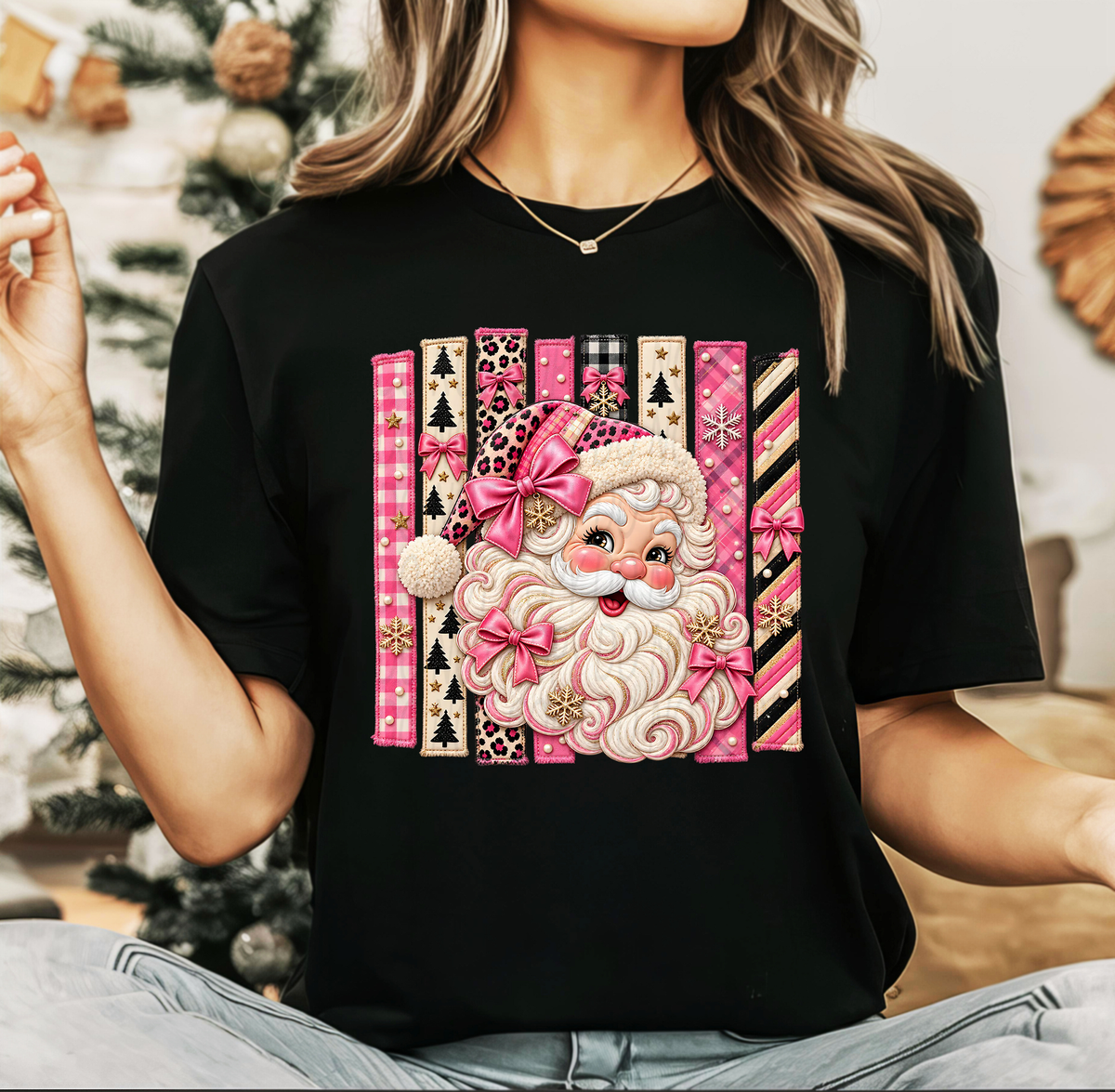 Pink Santa with Pink/Black Stripes