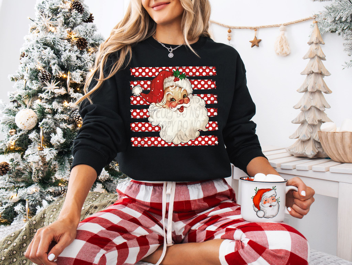 Santa with Polka Dot Stripes