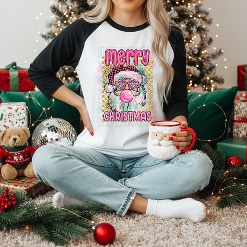 Load image 1 in gallery view. Merry Christmas Santa Gold Checkered