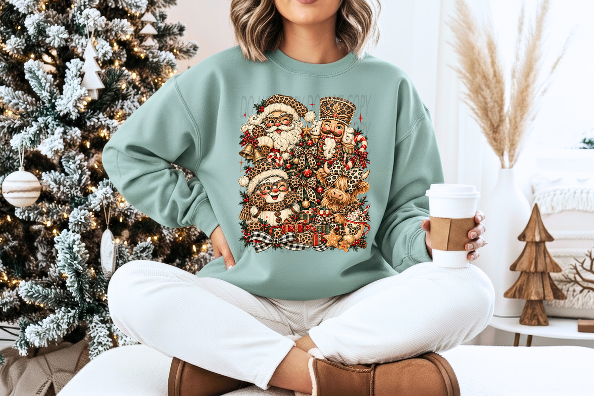 Leopard Christmas Collage