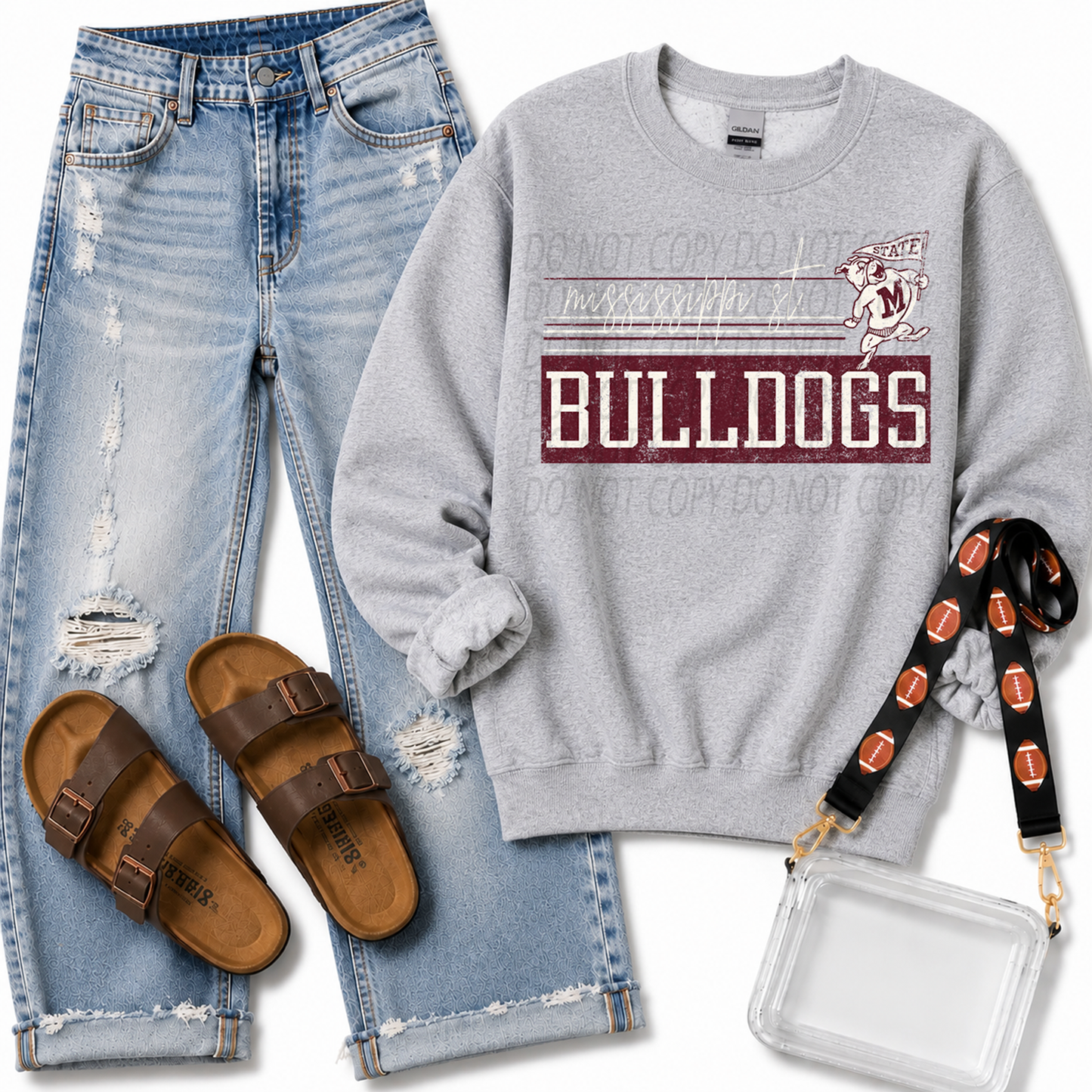 Preppy Distressed Mascot