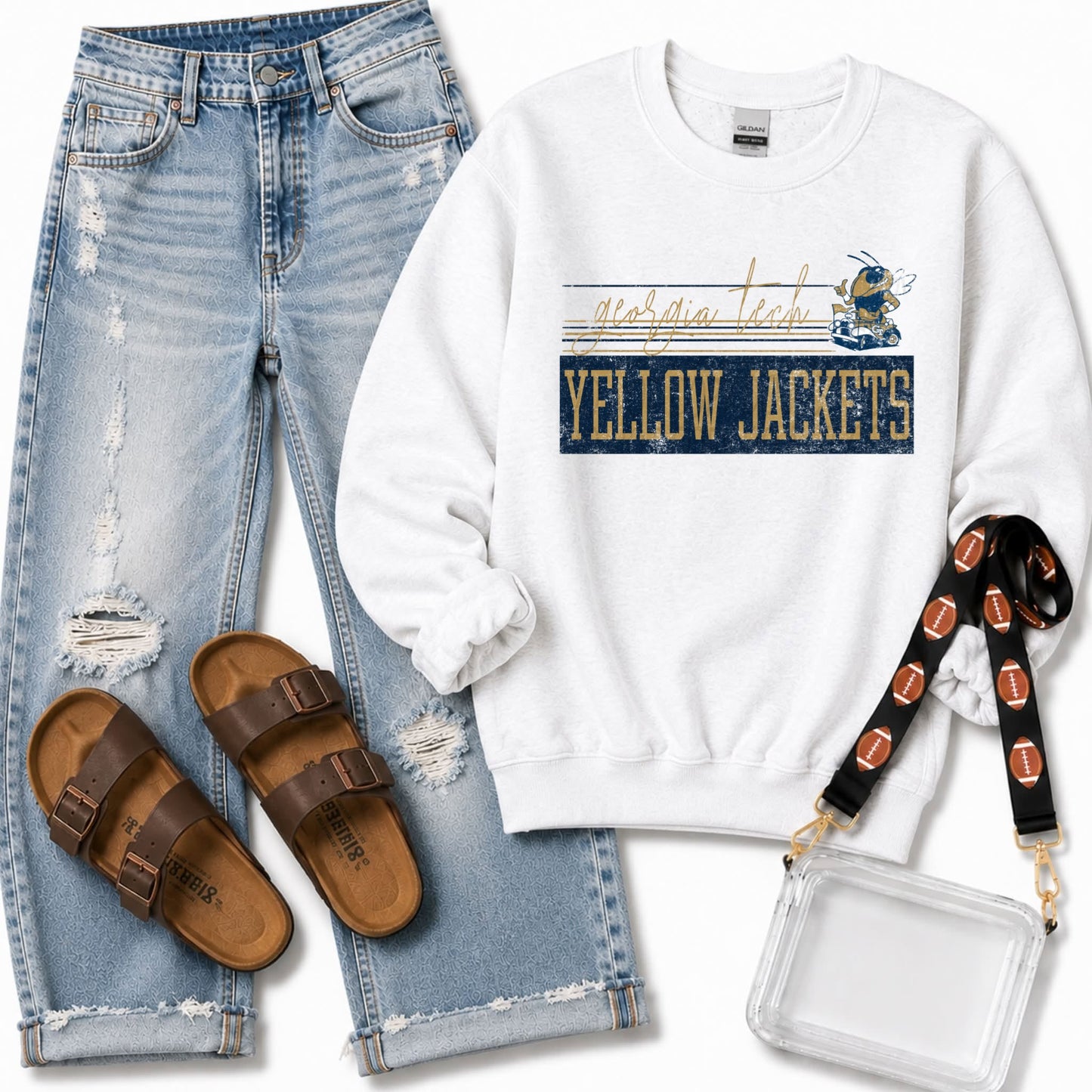 Preppy Distressed Mascot