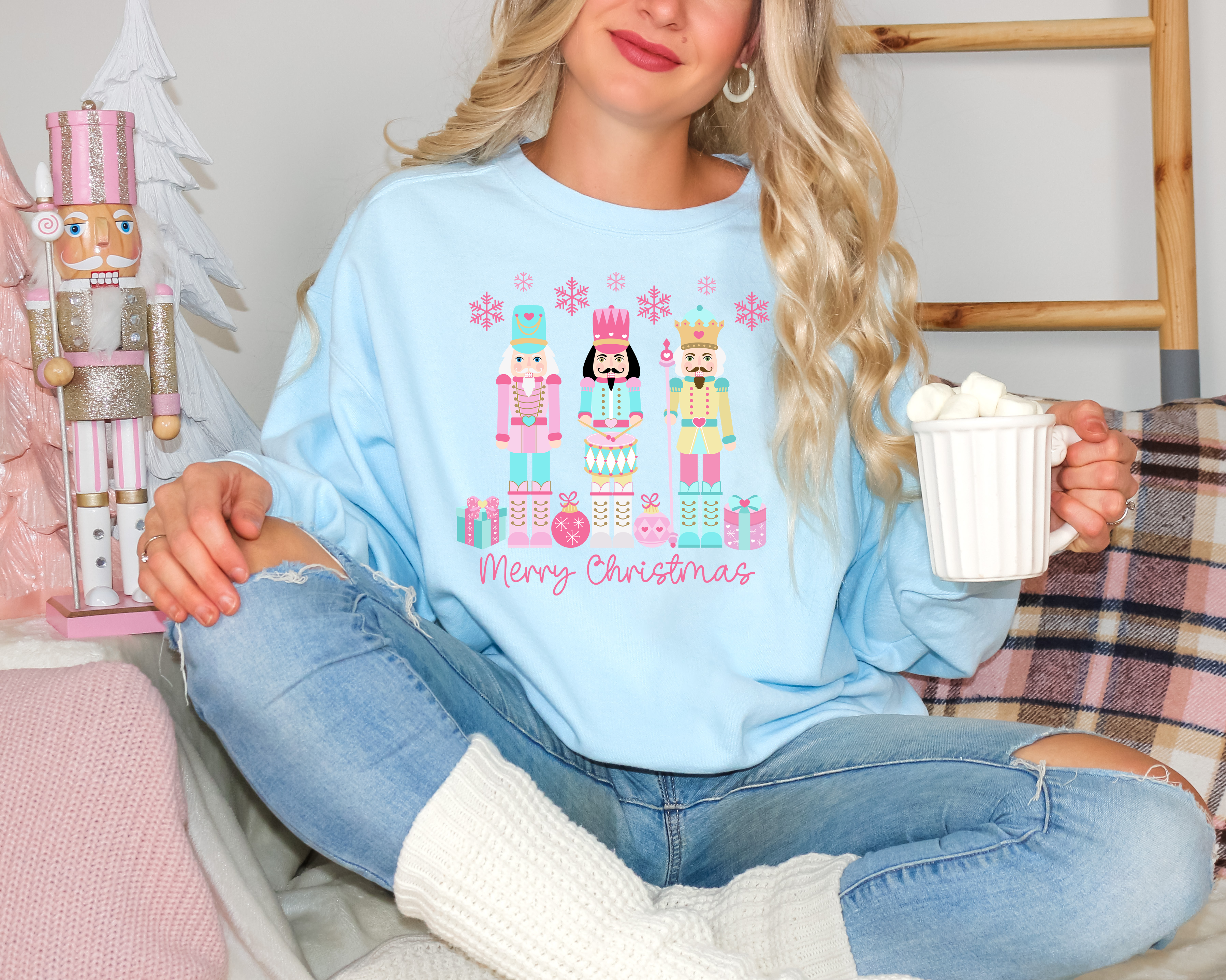 Pastel Merry Christmas Nutcrackers