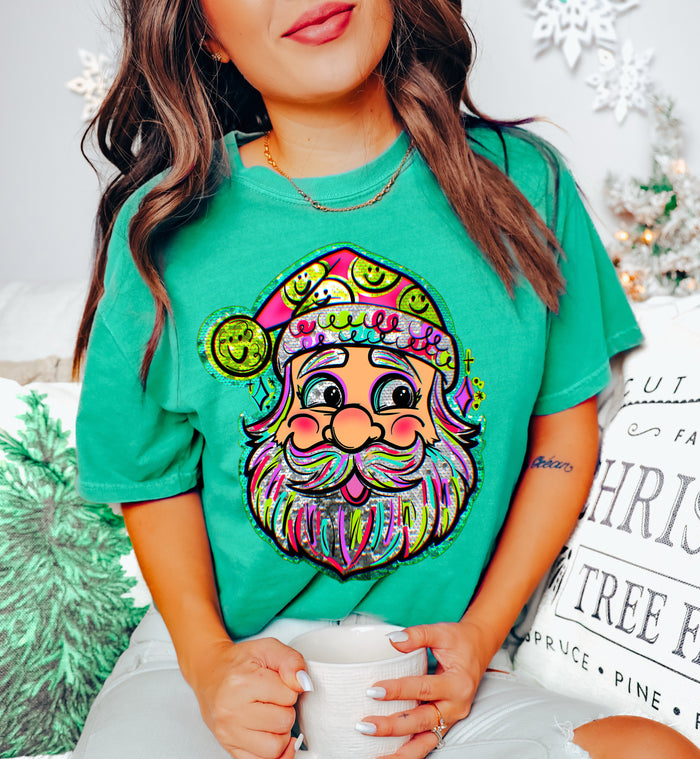 Bright Sparkle Santa (Faux Sparkle)