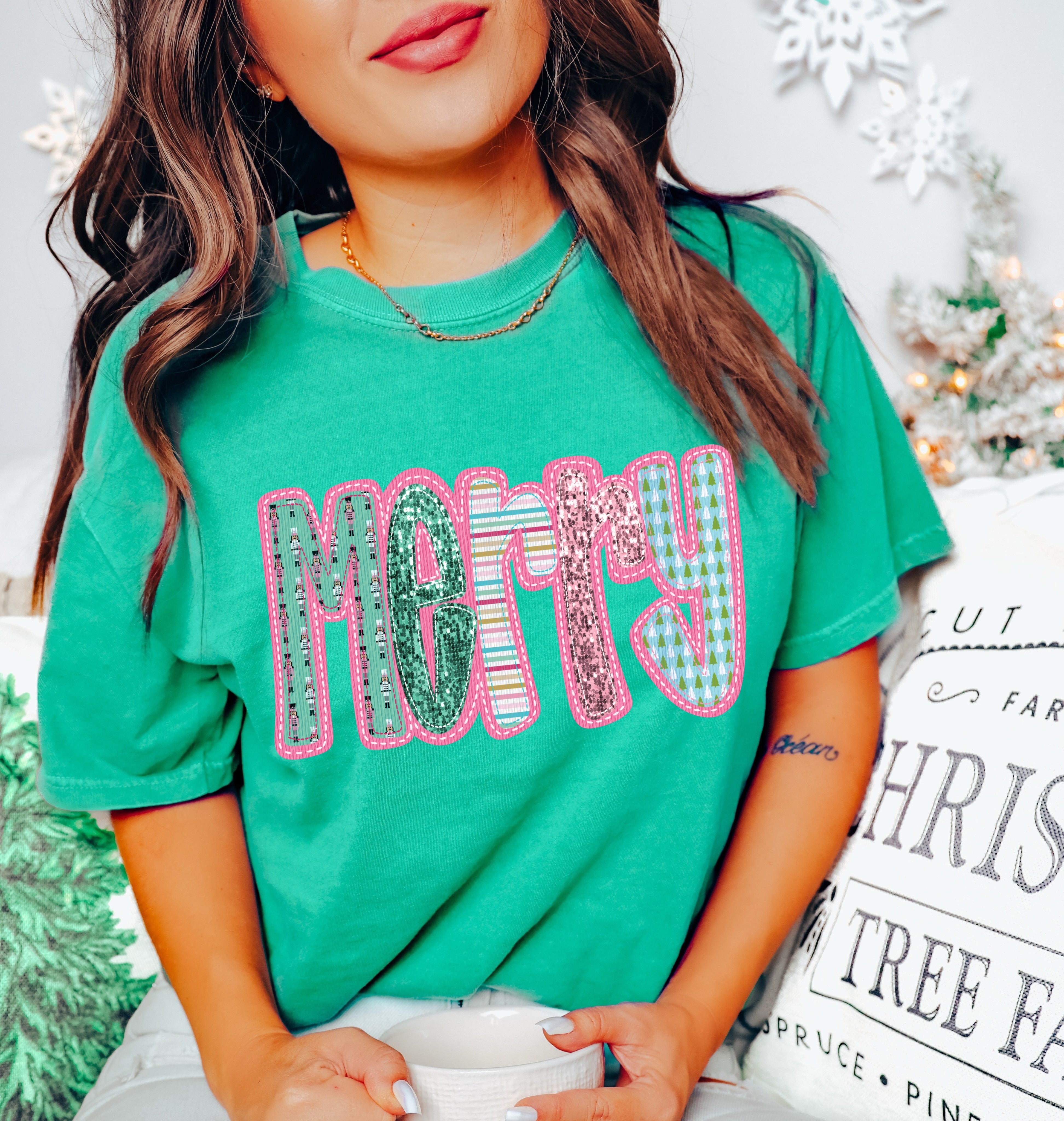 Merry Faux Stitching