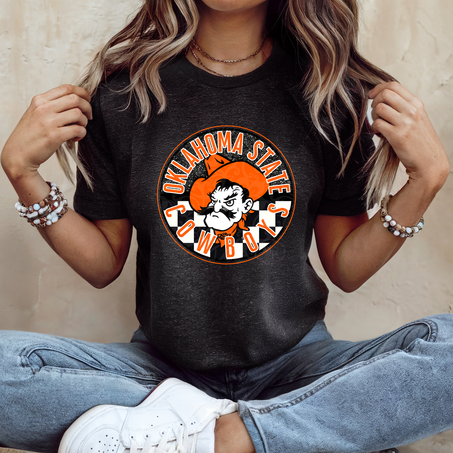 OSU Cowboy Checkered Circle