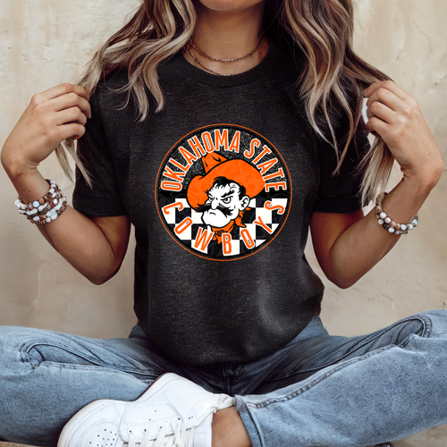 Load image 1 in gallery view. OSU Cowboy Checkered Circle