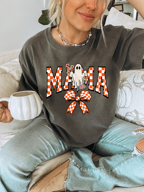 Load image 1 in gallery view. Halloween Mama Checkered