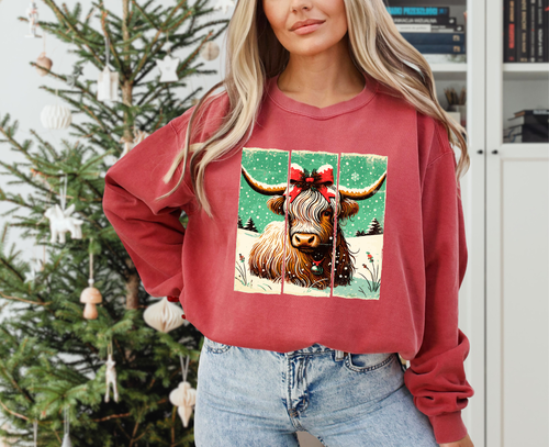 Load image 1 in gallery view. Distressed Highland Cow
