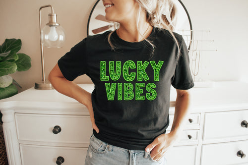 Load image 1 in gallery view. Lucky Vibes Faux Sequin