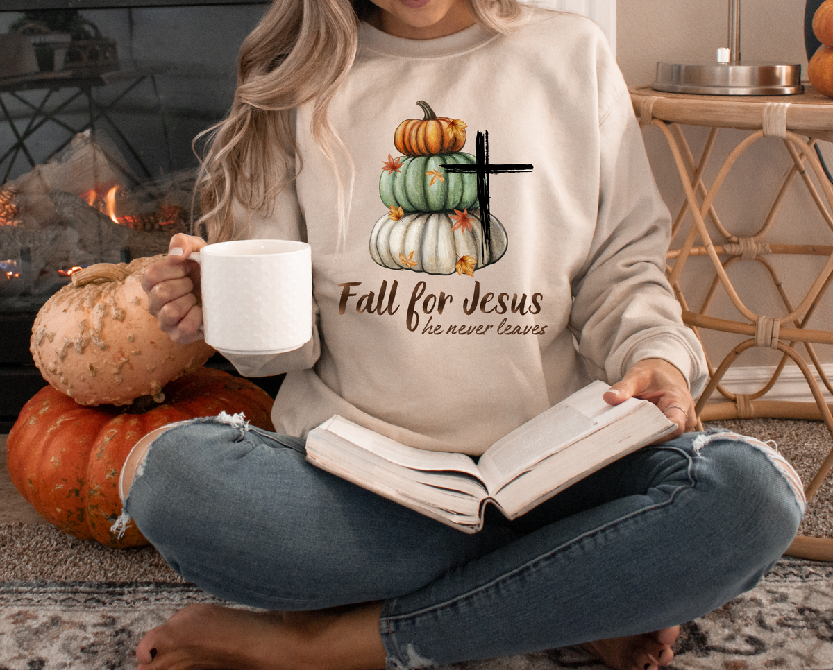 Fall For Jesus Classic Fall For Jesus He Never Leaves – Mayberry Prints