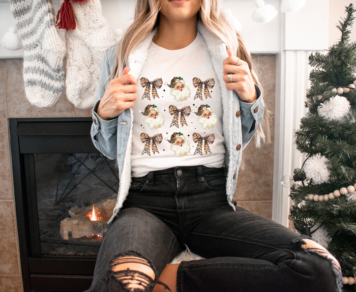 Leopard Bows and Santa