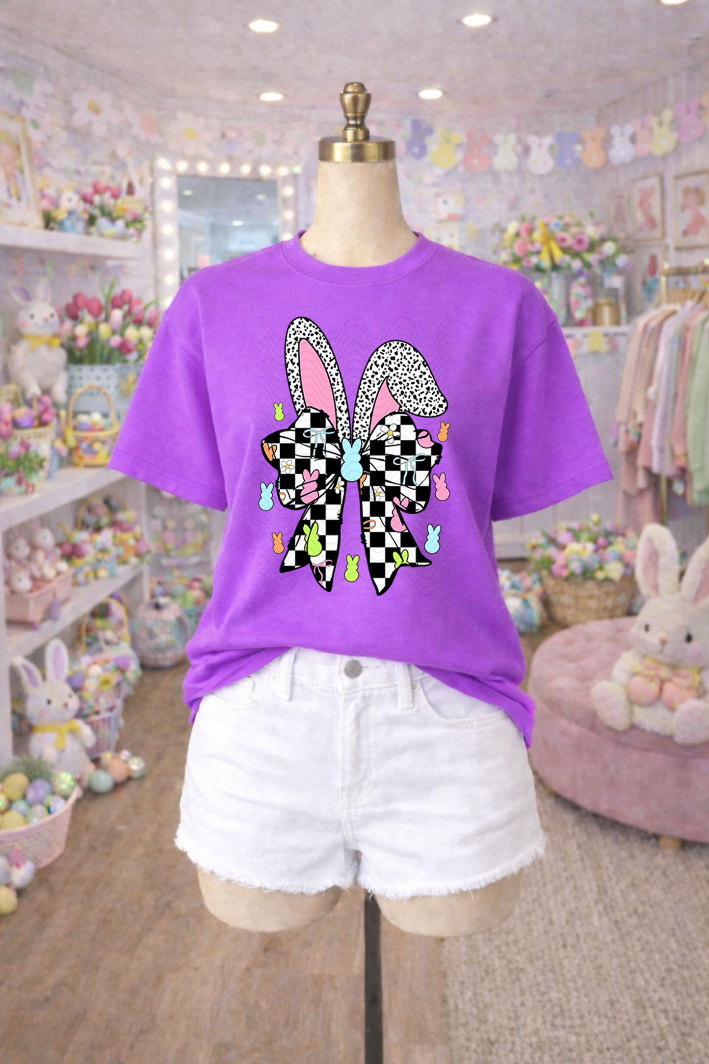 Funky Checkered Bunny Ears