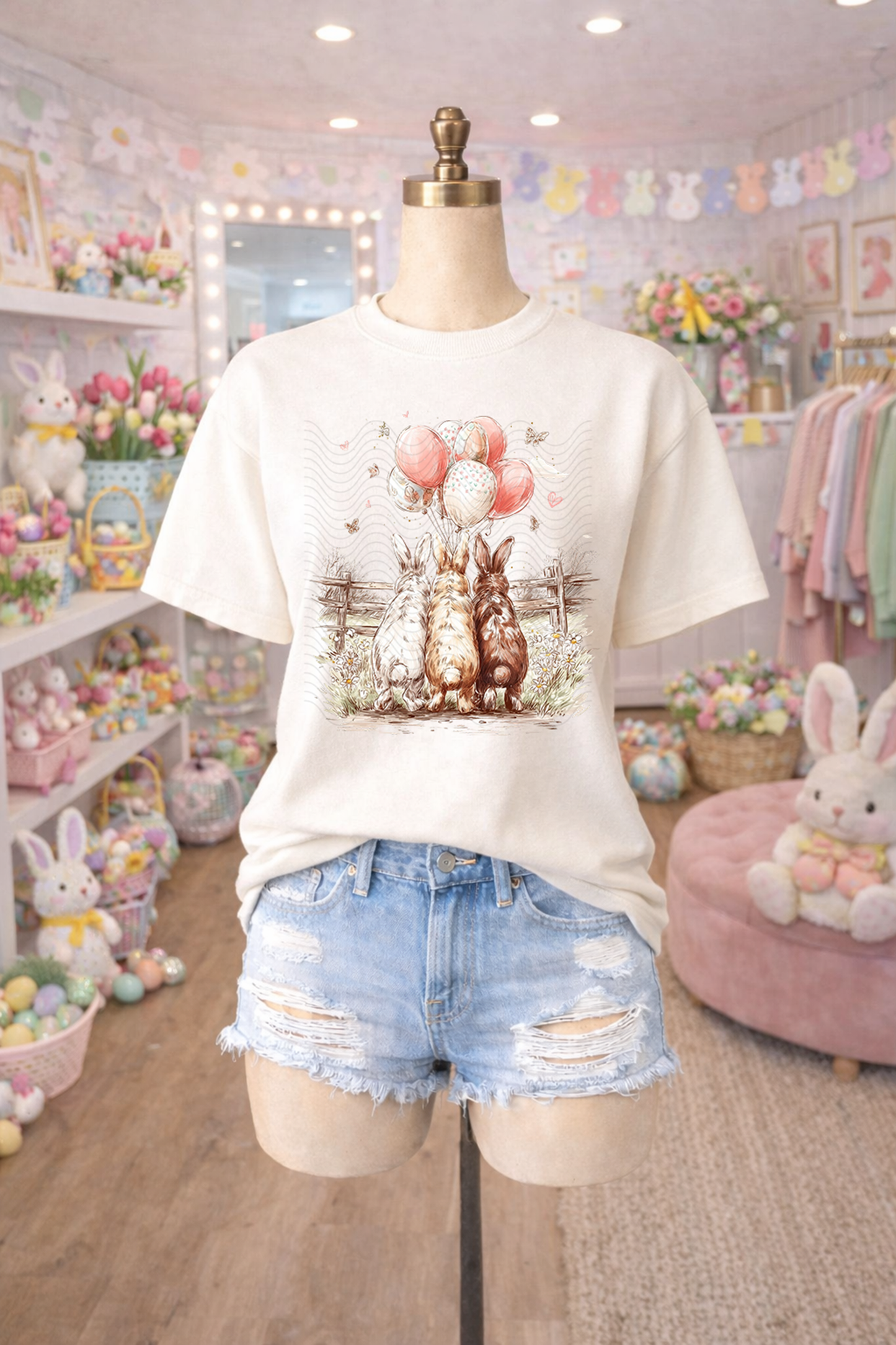 Boho Bunnies with Balloons