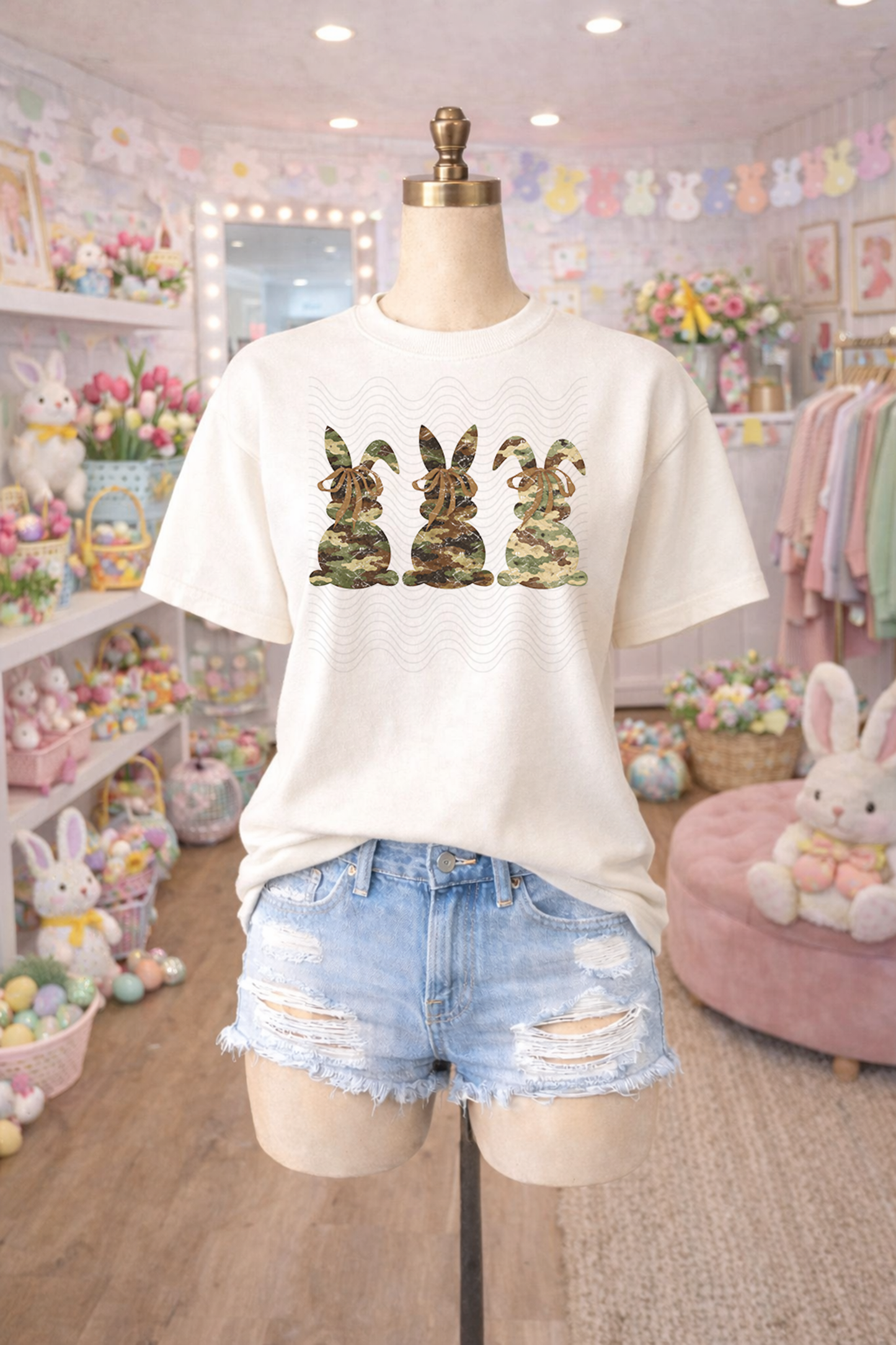Camo Bunnies with Bows