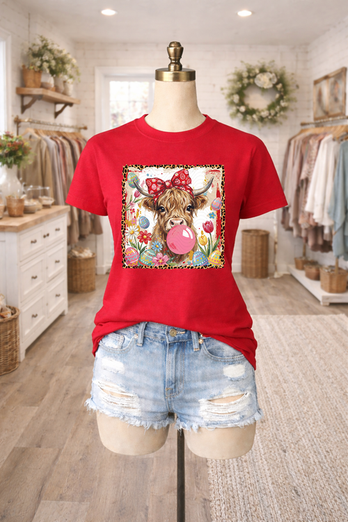 Load image 1 in gallery view. Sassy Easter Highland Cow Leopard