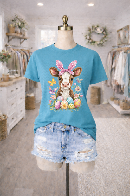 Load image 1 in gallery view. Highland Cow Easter Bunny Pastels