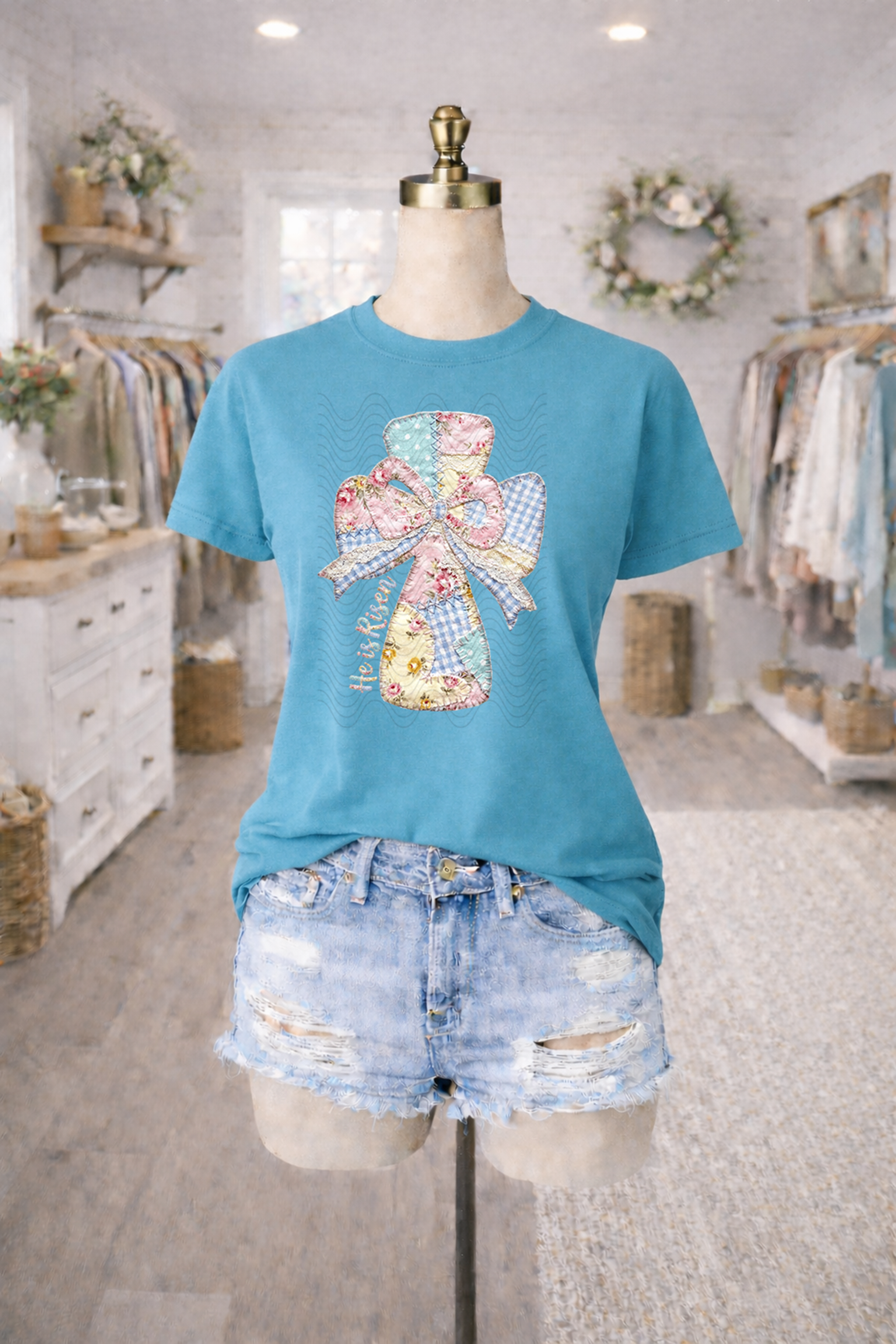 He Is Risen Quilted Cross