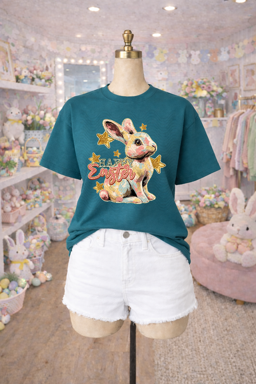 Load image 1 in gallery view. Painted Happy Easter Bunny