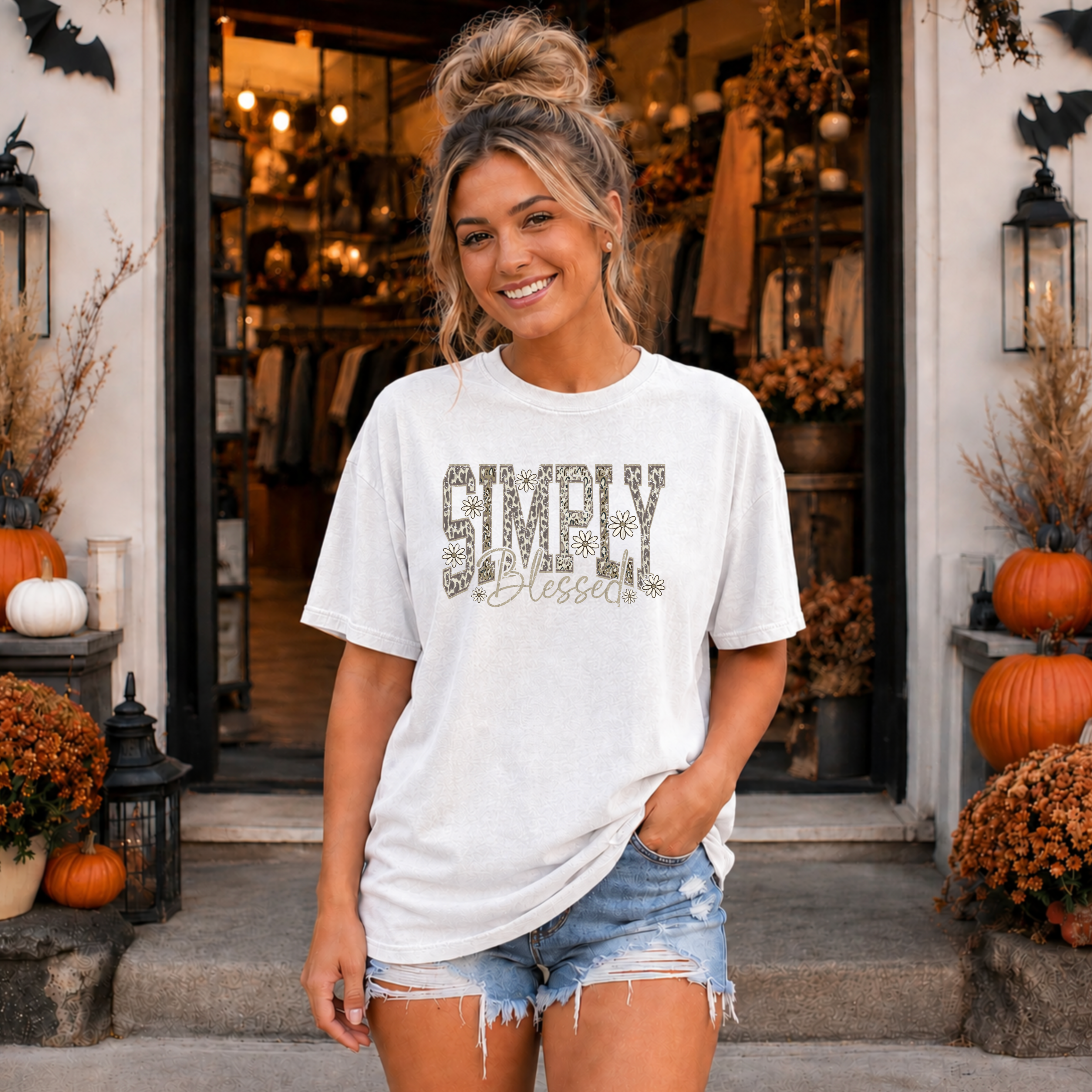 Distressed Camo Simply Blessed