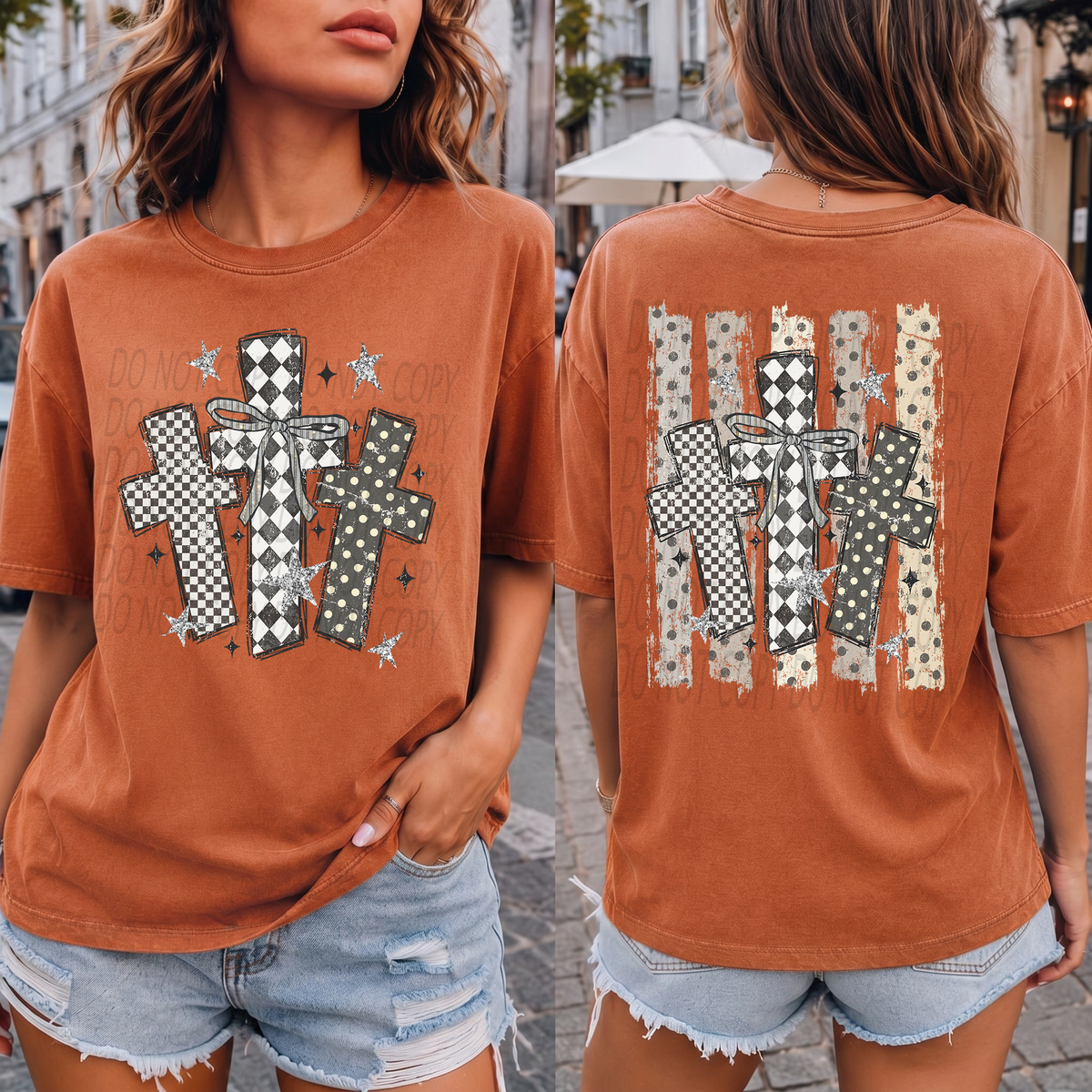 Distressed Doodle Crosses