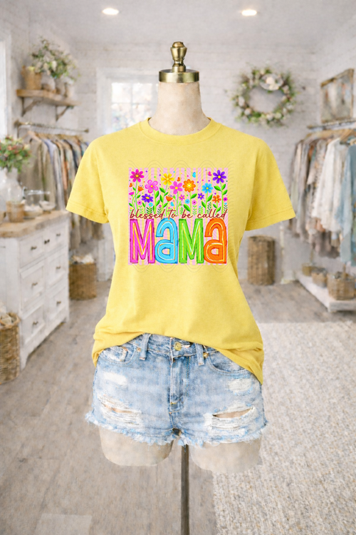 Load image 1 in gallery view. Striped Blessed To Be Called Mama
