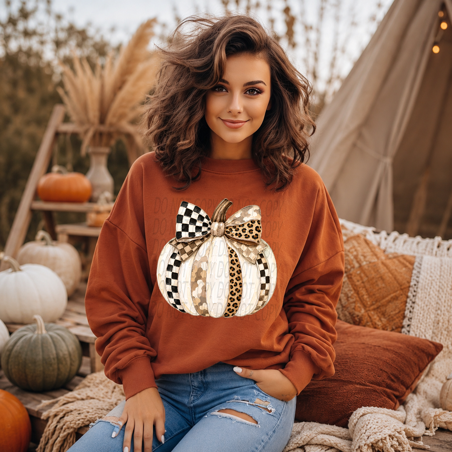 Brushstroke Leopard and Checkered Pumpkin