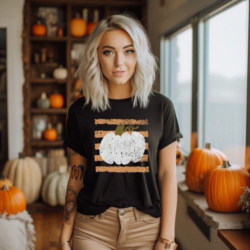 Load image 1 in gallery view. Distressed Stripe Pumpkin