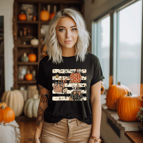 Load image 1 in gallery view. Boho Stripes with Pumpkins