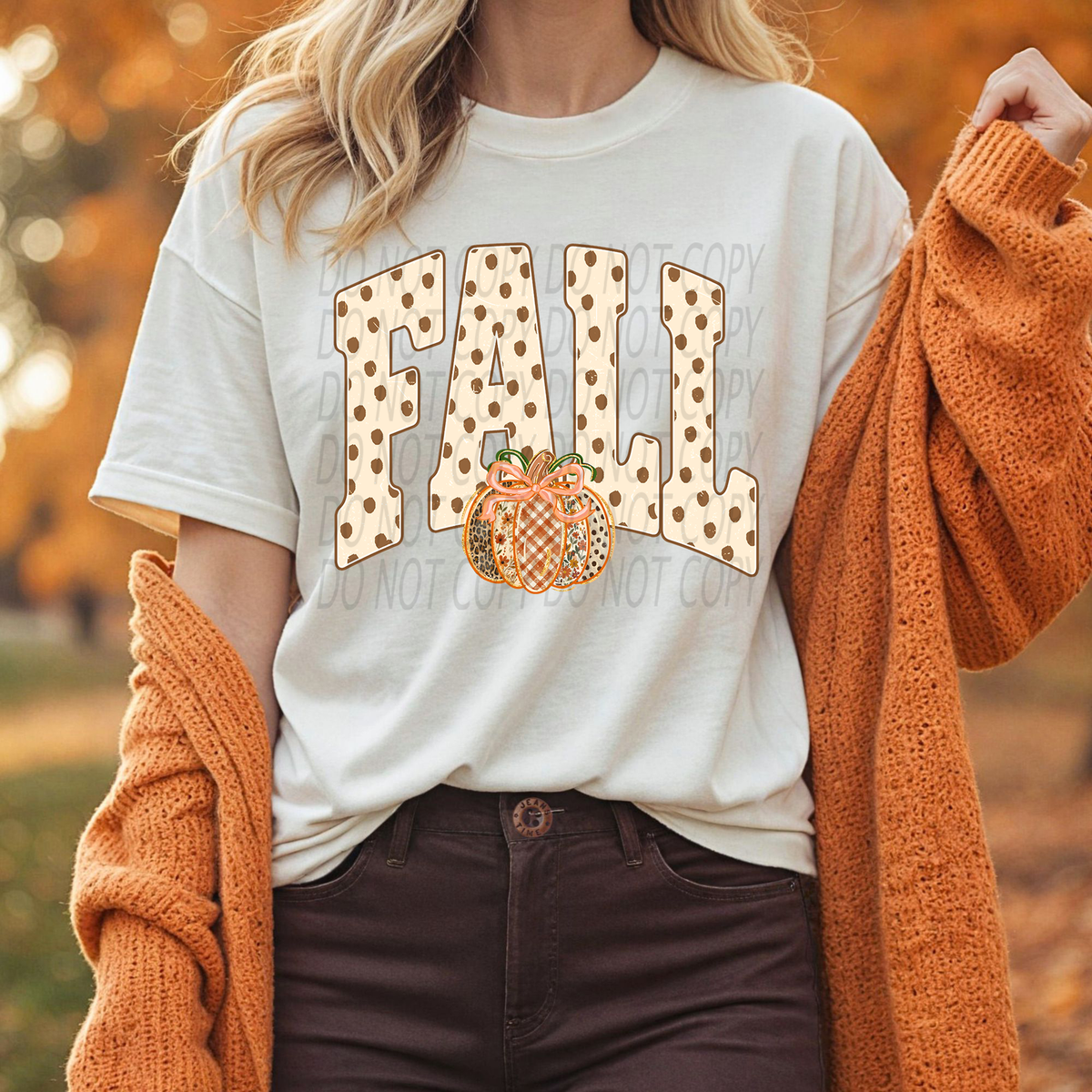 Polka Dot Fall with Checkered Pumpkin