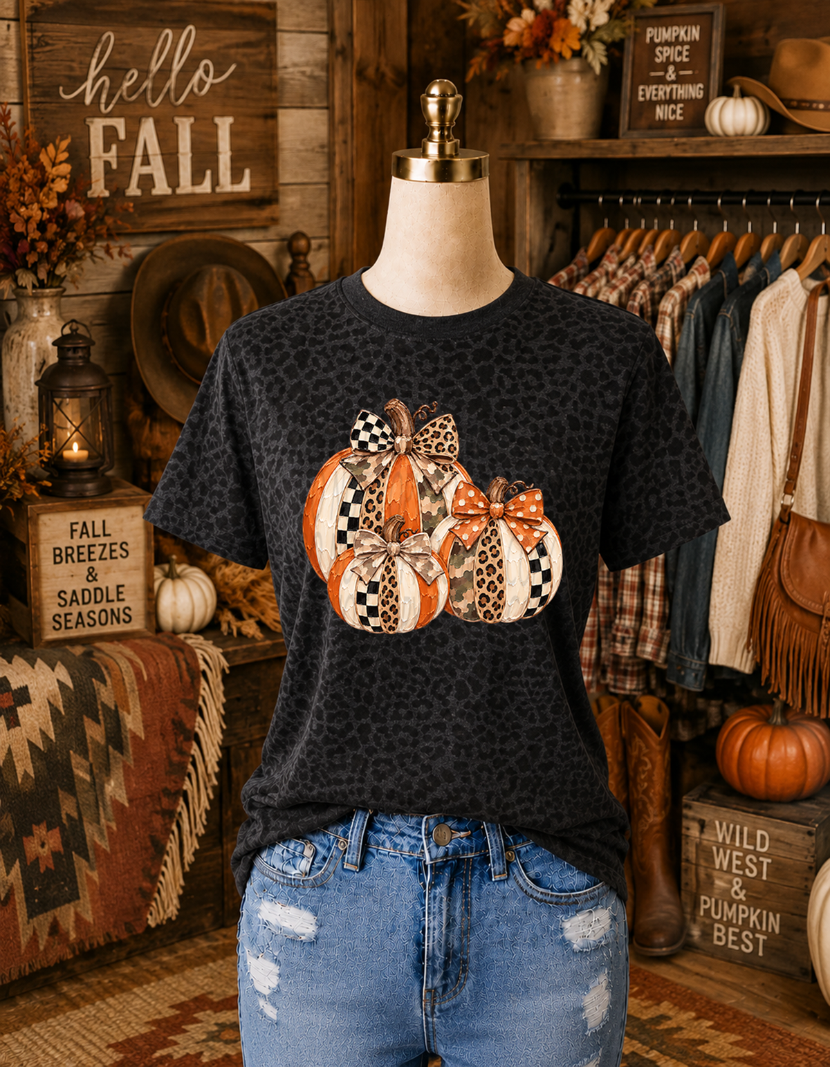Painted Checkered/Leopard Pumpkin Collection