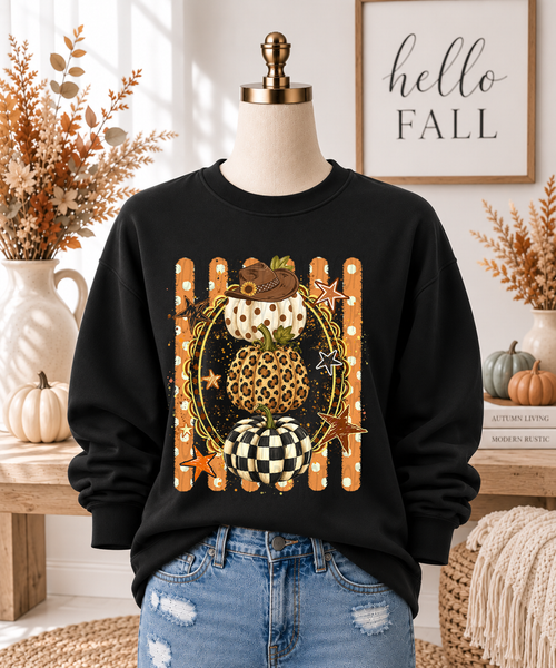 Load image 1 in gallery view. Pumpkin Stack with Stripes