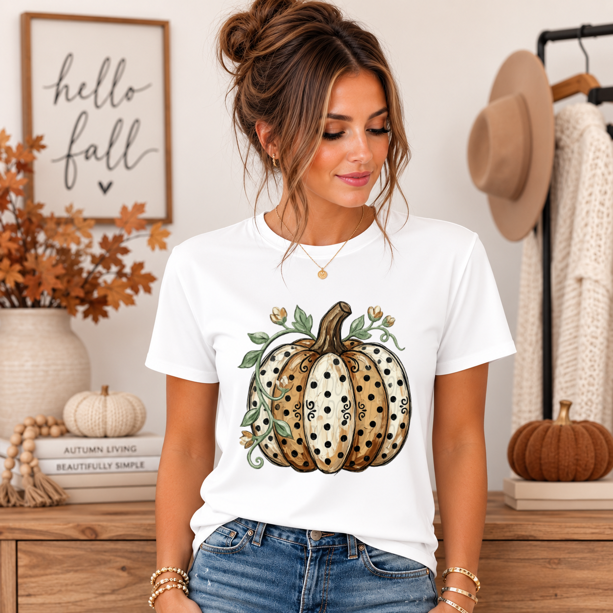 Painted Polka Dot Pumpkin
