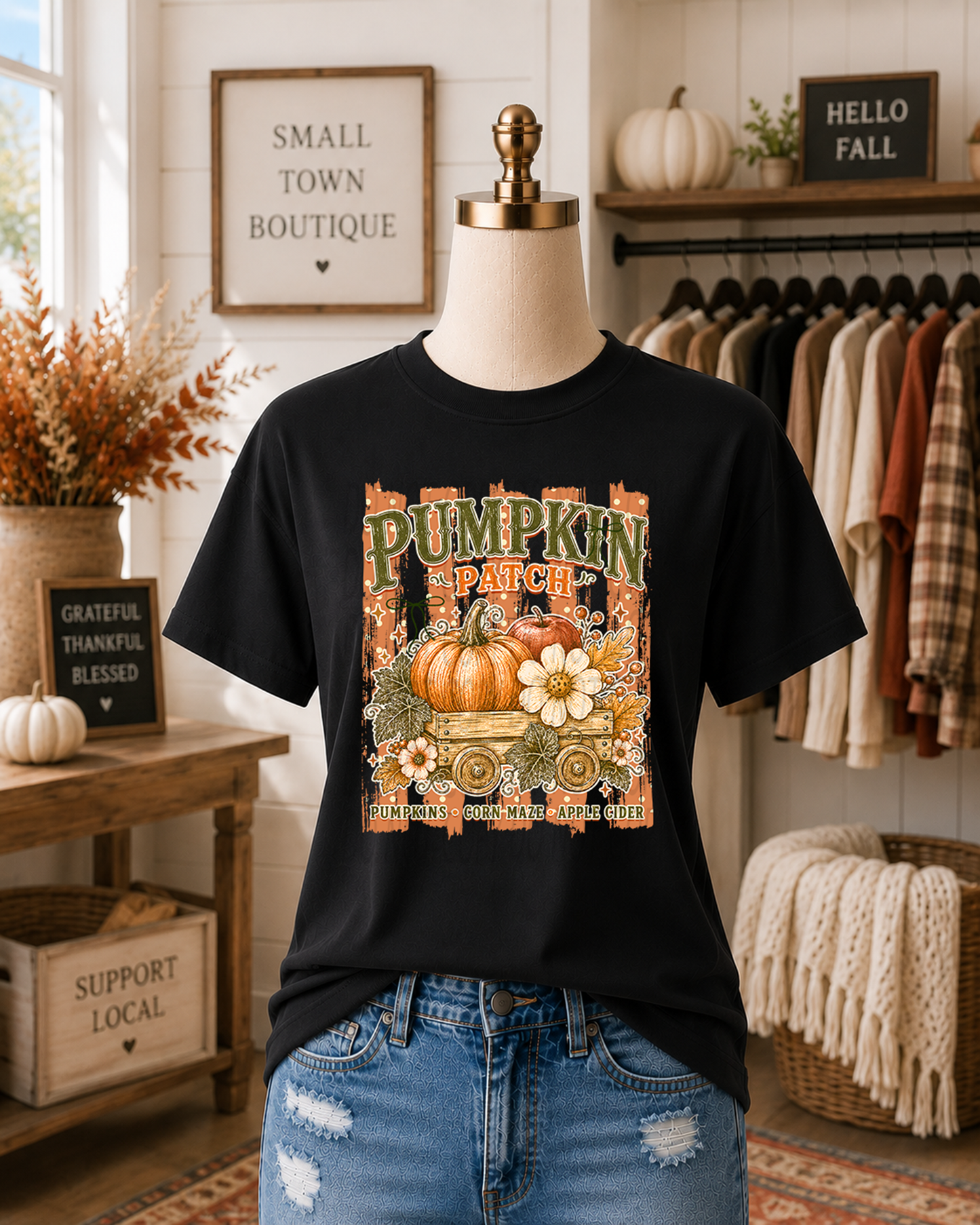 Pumpkin Patch Boho with Stripes