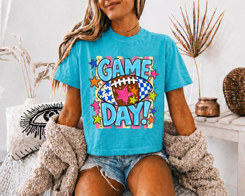 Load image 1 in gallery view. Funky Game Day Doodle Stripes