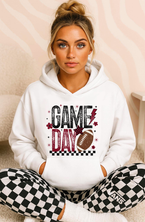 Load image 1 in gallery view. Distressed Game Day Red