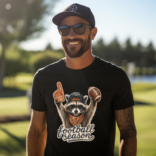 Load image 1 in gallery view. Football Season Raccoon