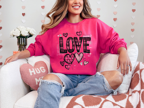 Load image 1 in gallery view. Pink Plaid Love
