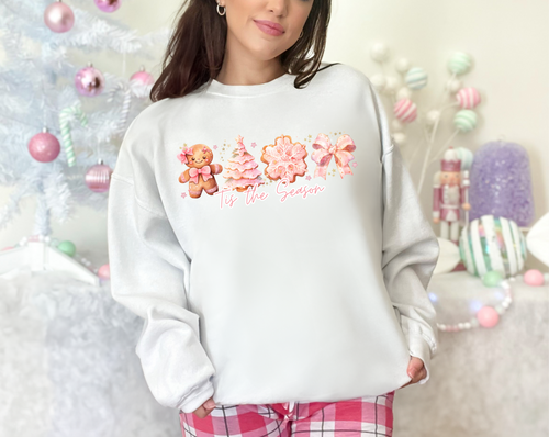 Load image 1 in gallery view. Pink Christmas Tis The Season