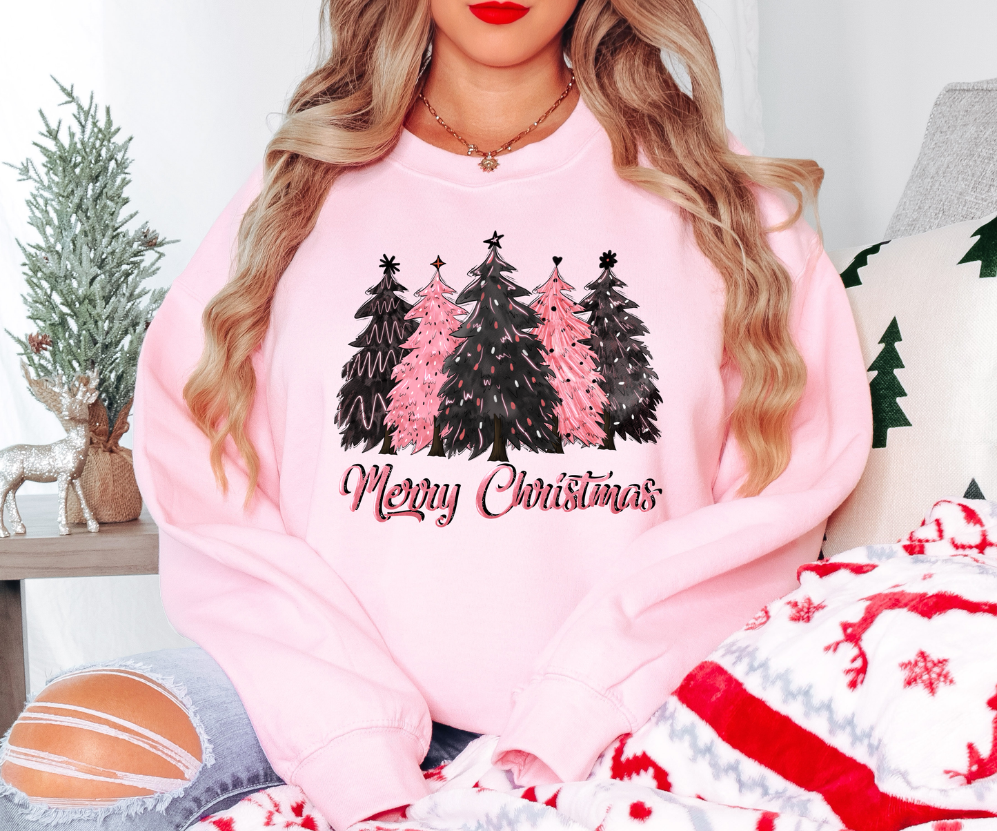 Pink and Black Painted Merry Christmas
