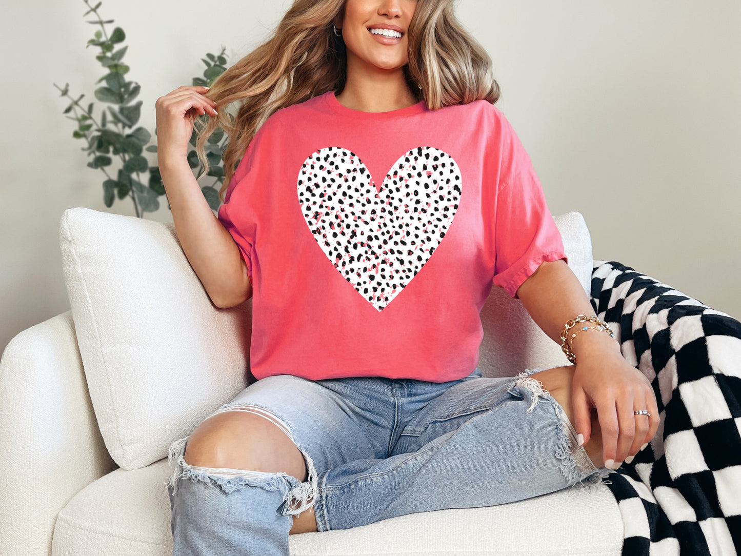 Distressed Leopard Heart